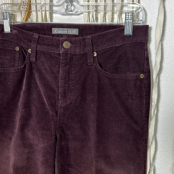 Garnet Hill Merlot Color Slim Fit Corduroy Pants Size 4 - Picture 3 of 16